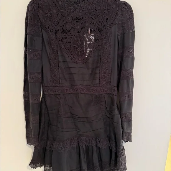 NWT LoveShackFancy Harmon Mini Shirted Lace Dress size 6 - Picture 6 of 10